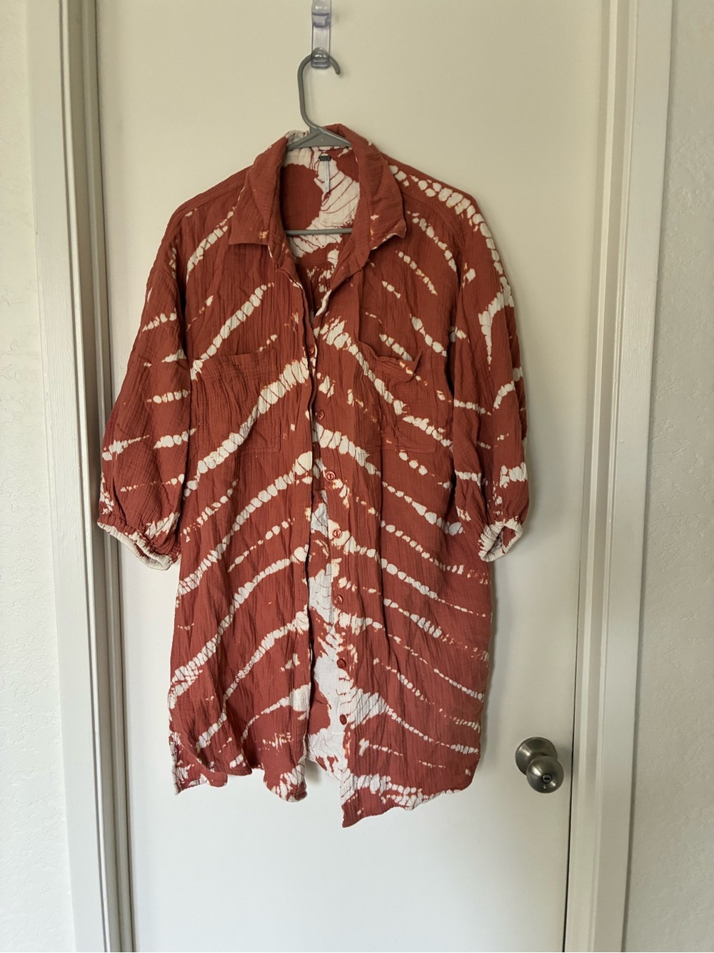 Young Fabulous & Broke Cotton Gauze Shirt Dress/Tunic Size M Tie Dye Resortwear